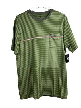 Volcom Sylvan Striped Crew Short Sleeve T-Shirt Men's Size L NWT MSRP $40
